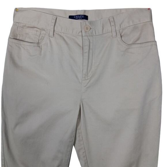 Chaps Khaki Pants Size 4 Petite 5 Pockets Belt Loops Straight - Picture 2 of 6